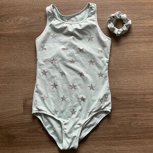 Justice Active Silver Star Leotard with Scrunchie Size: 14